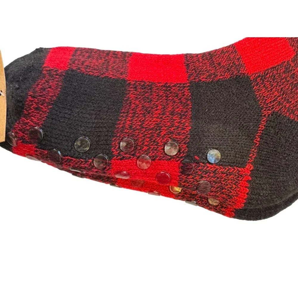 2/$30 NWT Northeast Outfitters Cozy Cabin Youth Socks Red & Black Plaid Snug Fit